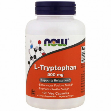 Аминокислота Now Foods L-триптофан, 500 мг, 120 растительных капсул (NOW-00167) (304958)