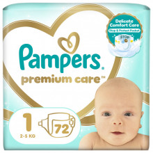 Подгузники Pampers Premium Care Розмір 1 (2-5 кг) 72 шт (8006540858073) (154268)