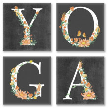 Набор для росписи по номерам из 4х картинок. YOGA лофт CH118, 18х18 см