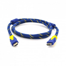 Кабель мультимедийный HDMI M to HDMI M 5.0m V1.4 blue yellow Merlion (YT-HDMI(M)/(M)NY/BL-5.0m) (320268)