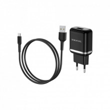 Зарядное устройство BOROFONE BA36A High speed single port QC3.0 charger set(Type-C) Black (BA36ACB) (198468)