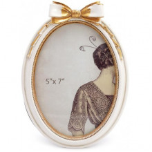 Фоторамка "Золотий Бант" для фото 13х18см, білий з золотом, овальна (184568)