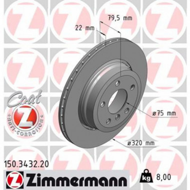 Тормозной диск ZIMMERMANN 150.3432.20 (299568)