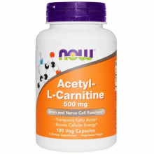 Аминокислота Now Foods Ацетил-L Карнитин, Acetyl-L Carnitine, 500 мг, 100 капсул (NF0076) (303768)