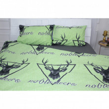 Постельное белье MirSon Бязь Ranforce Elite 17-0515 Noble deers lime Полуторный (2200004699349) (333478)