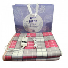 Электроодеяло двуспальное байковое BITEK BT-2109 150*180 см, 2 режима Серый с красным (233578)