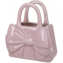 Ваза керамічна "Рожевий Бант" 20х12х22.5см у формі сумочки (258578)