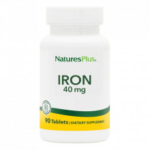 Минералы Natures Plus Железо, 40 мг, Iron, 90 таблеток (NAP-03410) (307198)