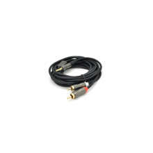 Кабель мультимедийный 3.5mm M to 2xRCA M 3.0m black VEGGIEG (YT-AR2-3) (259298)