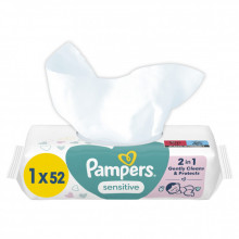 Детские влажные салфетки Pampers Sensitive 52 шт (8001841041391) (201598)