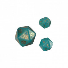 Набор кубиков для настольных игр Q-Workshop RuneQuest Turquoise gold Expansion Dice (3 шт.) (SRQE97) (269209)