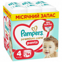Подгузники Pampers Premium Care Pants Розмір 4 (9-15 кг) 94 шт (8006530320160) (346409)