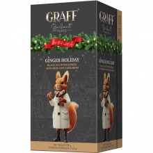 Чай Graff Ginger Holiday Черный байховый с имбирем, корицей и кардамоном 20 саше по 1.8 г (4820279611433) (236509)