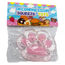 Антистресс Сквиш "Мягкие кошачьи лапки" ZВ-405(Pink) с блестками 10 см