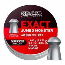 Пульки JSB Exact Jumbo Monster Redesigned SHALLOW 5,52 мм 1,645 г (200 шт/уп) (546189-200) (279809)