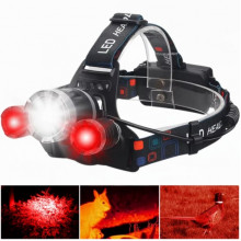 Фонарь налобный с красным светом PLD 3000-T6+2XPE (RED), 2x18650, ЗУ Type-C (259219)