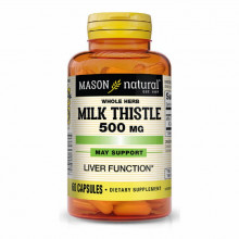 Травы Mason Natural Расторопша 500мг, Milk Thistle, 60 капсул (MAV-11505) (306219)
