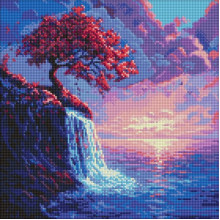 Алмазная мозаика "Сакура в потоке" ©art_selena_ua AMO8210, 40х40 см