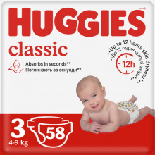 Подгузники Huggies Classic 3 (4-9 кг) Jumbo 58 шт (5029053543109) (152829)