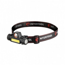 Фонарь налобный аккумуляторный, XPE+COB, 125 лм, магнит INTERTOOL LB-0309 (341829)