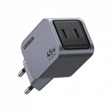 Зарядное устройство Ugreen 2xUSB-C PD45W GaN X707 gray (35008) (323149)