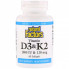 Витамин Natural Factors Витамин D3 и К2, Vitamin D3 & K2, 60 Гелевых Капсул (NFS-01292) (302549)