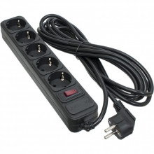 Сетевой фильтр питания Patron 5.0 m3*1mm2 (SP-1055) 5 розеток BLACK (EXT-PN-SP-1055) (154459)