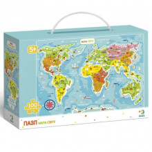 Детский пазл "Карта Мира" DoDo 300110/100110, 100 элементов