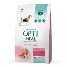 Сухой корм для собак Optimeal для средних пород со вкусом индейки 4 кг (4820083905513) (322369)