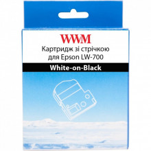 Лента для принтера этикеток WWM для Epson LW-700 24mm х 8m White-on-Black (WWM-SD24K) (287079)
