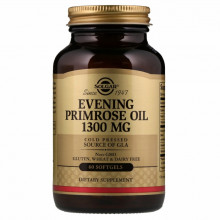 Травы Solgar Масло Примулы Вечерней 1300 мг, Evening Primrose Oil, 60 же (SOL-01057) (303279)