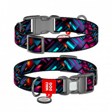 Ошейник для животных WAUDOG Nylon с QR паспортом "Бесконечные миры" пластиковый фастекс XXL (284-4058) (312879)