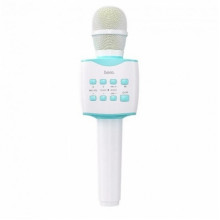 Микрофон с караоке, Bluetooth, AUX, 1200 мАч, HOCO BK5 Cantando, Голубой (342879)