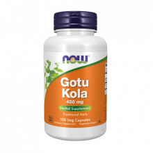 Травы Now Foods Готу Кола, 450 мг, Gotu Kola, 100 вегетарианских капсул (NF4700) (307089)