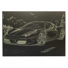 Гравюра А4 "Спорткар-1" ГрА4-8з эконом вариант в пакете 29,7х21 см