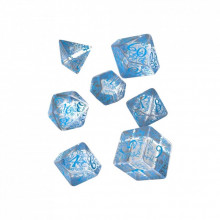 Набор кубиков для настольных игр Q-Workshop Elvish Translucent blue Dice Set (7 шт) (SELV11) (200489)