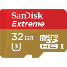 Карта памяти SanDisk 32GB microSD class 10 V30 A1 UHS-I U3 Extreme Action (SDSQXAF-032G-GN6AA) (192589)