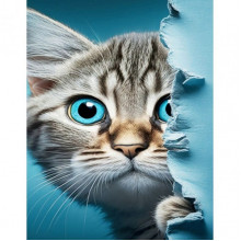 Алмазная мозаика "Котик с голубыми глазками" JSFH85879 без подрамника 40х50 см